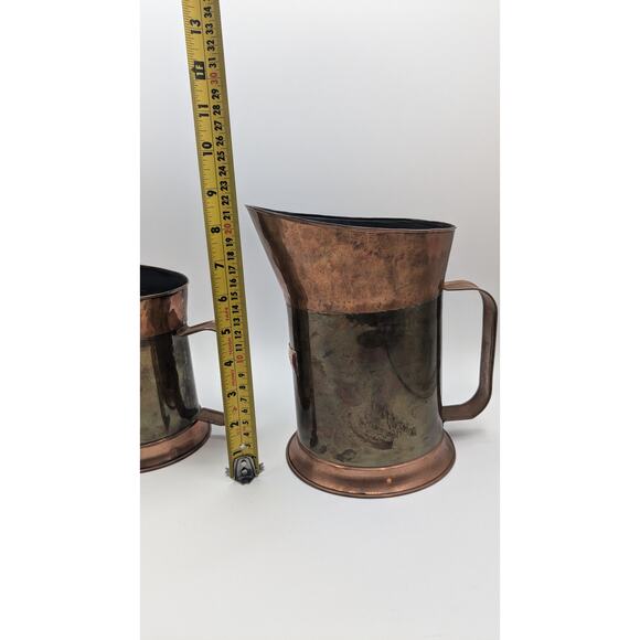 Ethan Allen Copper Pitchers Set of 2 - Made in Israel - Picture 3 of 8